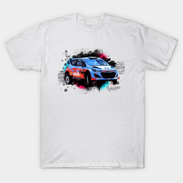 Thierry Neuville's Hyundai i20 WRC T-Shirt by Mario Ramos Rally Art